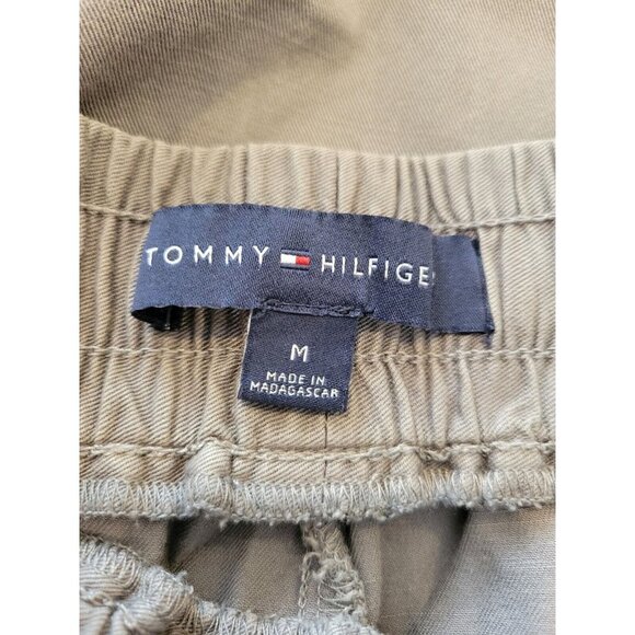 Tommy Hilfiger Olive Army Green Khakis Cargo Capri Pants M Cropped Utility Baggy - Picture 8 of 10